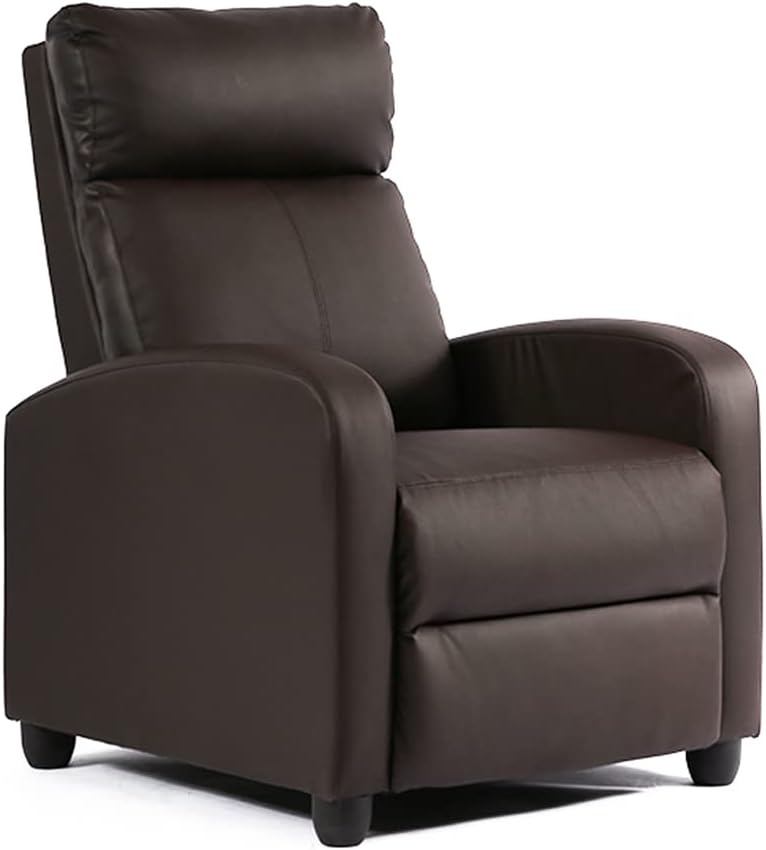 BestMassage | Recliner Chair | No Massage Function | Pu Brown | with Lumbar Support, Adjustable