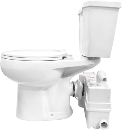 800W/1+HP American Elongated Macerating Toilet Kit with Macerator Pump for Basement Toilet System