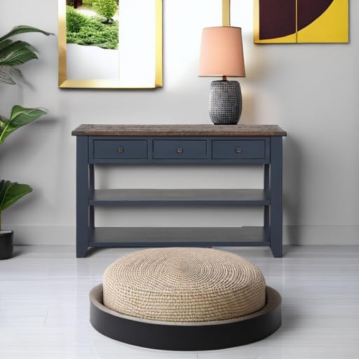 Solid Wood Console Table Sofa Table with Storage Drawers and Bottom Shelf Entryway Table for Entry