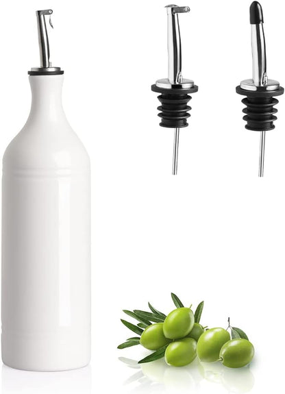 Sweejar Large Ceramic Olive Oil Dispenser Bottle, Opaque Oil Cruet Protects Oil to Reduce