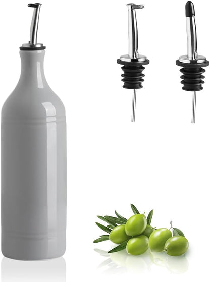 Sweejar Large Ceramic Olive Oil Dispenser Bottle, Opaque Oil Cruet Protects Oil to Reduce