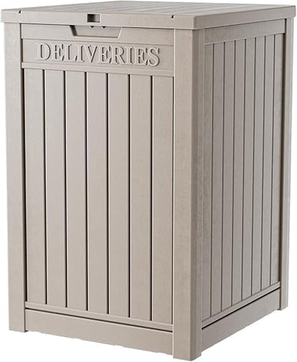 DRATO 48 Gallon Package Delivery Box, Large Lockable Storage Box, Double-Wall Resin Outdoor Package