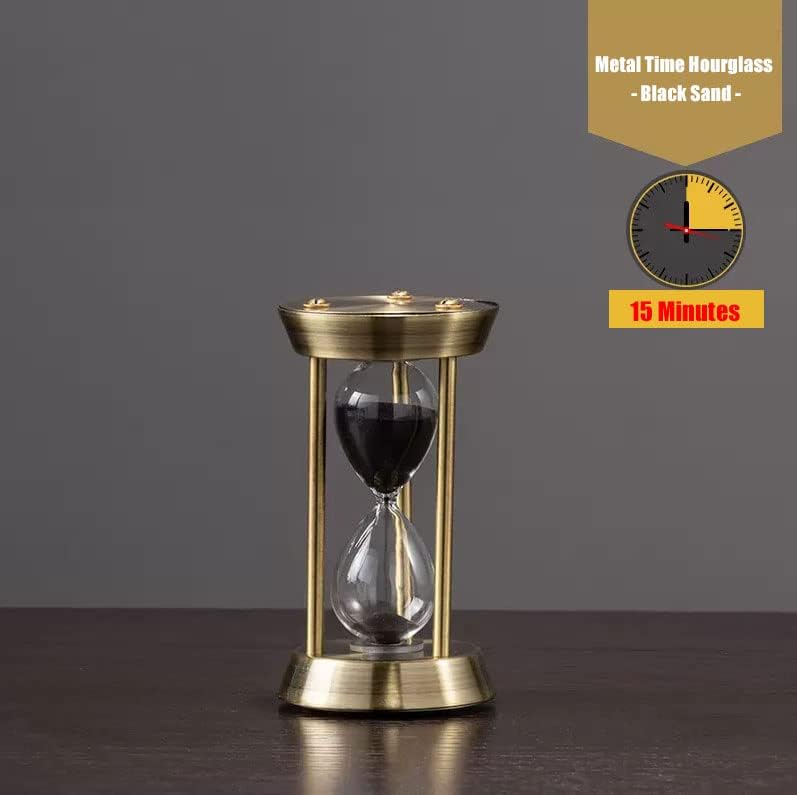 Sanduhr 15 Minuten,Hour Glass,360°-Drehung Metal Vintage Hourglass,Hourglass Decor,for Home