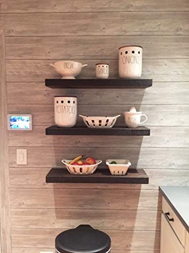 Joel's Antiques 24 Inch Wooden Floating Shelves for Wall - 24x12x2 in - Made of Natural Wood