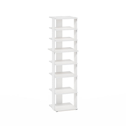 Furinno Compact Vertical Shoe Rack, 8-Tier Narrow Shoe Organizer, Free Standing Shoe Storage, Shoe