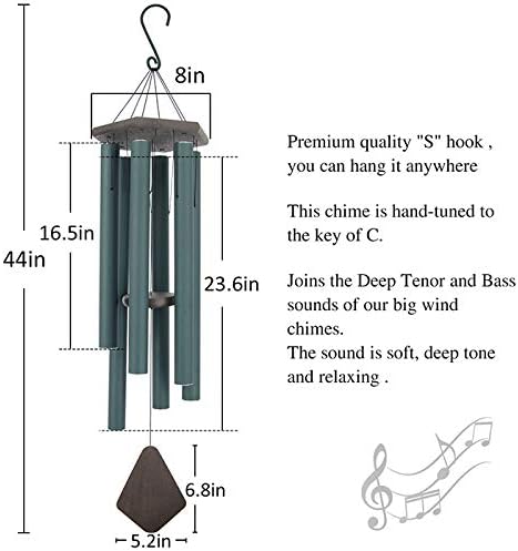 Wind Chimes Outdoor Large Deep Tone,Sympathy Wind Chime Outdoor, Memorial Wind-Chime with 6 Tuned