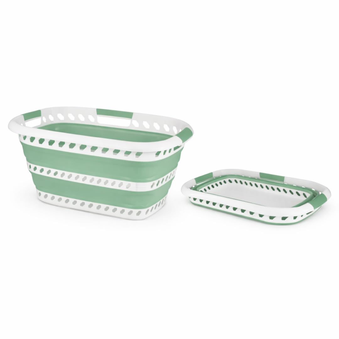 Laundry 360 Collapsible Laundry Basket | Portable | Space Saver Storage | Hold 2 Loads | Store