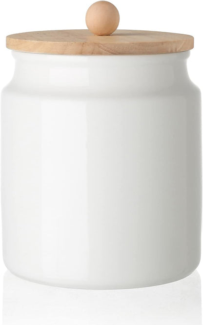 Sweejar Ceramic Kitchen Canisters, 58 FLOZ Porcelain Food Storage Jar with Airtight Seal Wooden