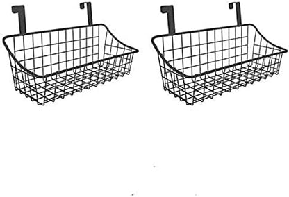 Wire Storage Basket No Drilling Wall Hanging Baskets with Adhesive for Kitchen, Bathroom, Bedroom