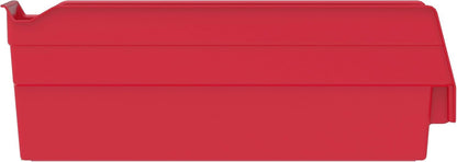 Akro-Mils 30110 Heavy Duty Plastic Shelf Bins, 12" x 3" x 4", Red, 24-Pack