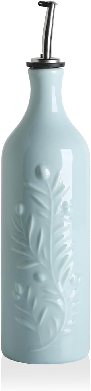 Sweejar Large Olive Oil Dispenser Bottle with Spout, 24 Oz Ceramic Oil Dispenser for Kitchen