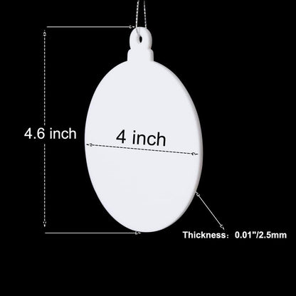 20pcs 4 Inch White Acrylic Christmas Ornaments Blanks - Unfinished Round Acrylic Ornaments for DIY