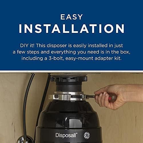 GE Disposall Continuous Feed 1 Horsepower Motor Garbage Disposer, Good for Grinding: Cooked Meat