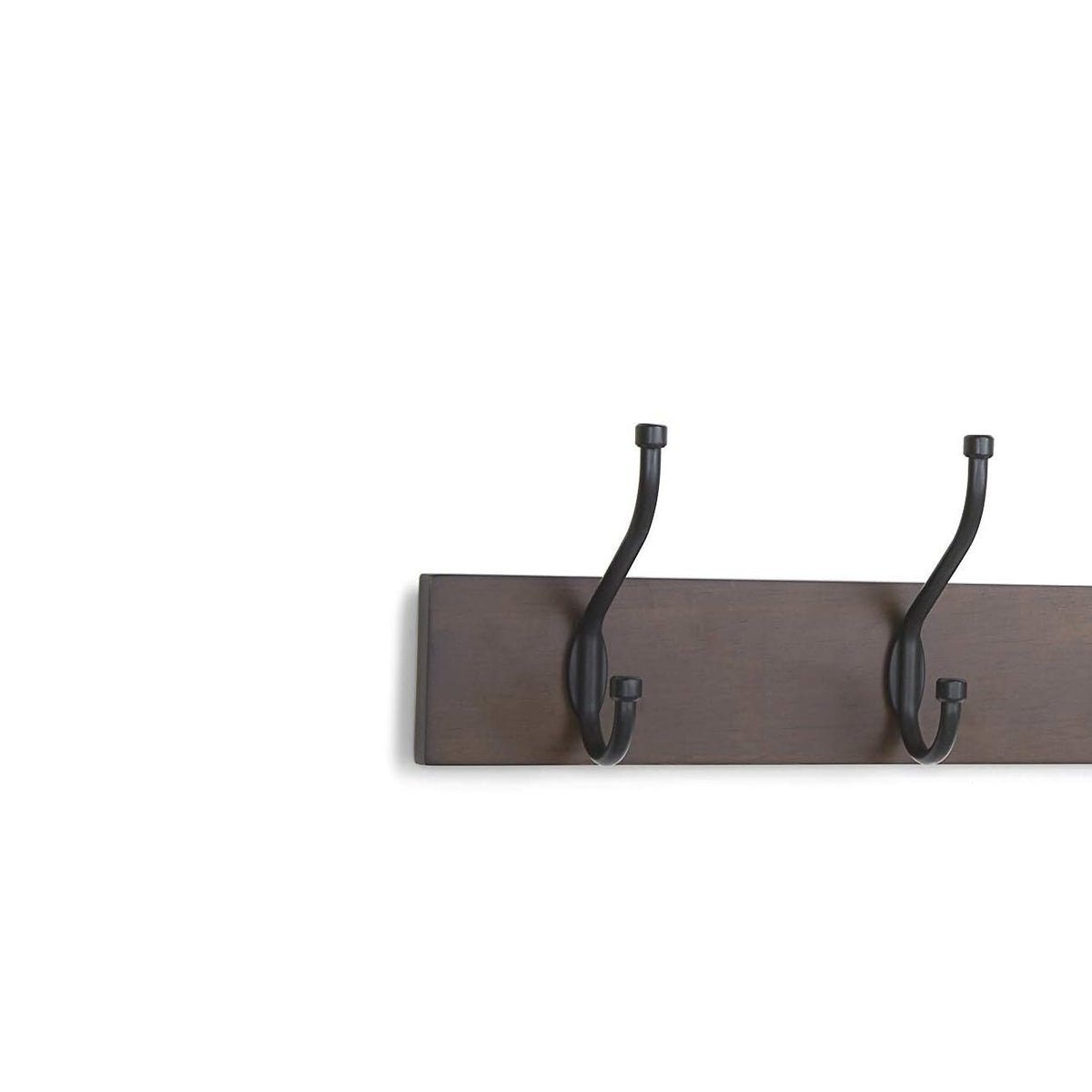 Amazon Basics Wall-Mounted Metal Coat Rack, 5 Hooks, Espresso