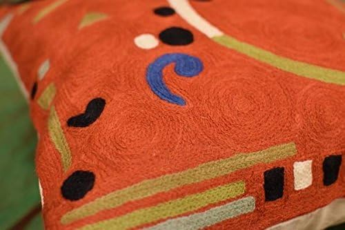 Kandinsky Modern Pillow Cover - Orange Ribbon | Mid Century Chair Cushions | Orange Abstract