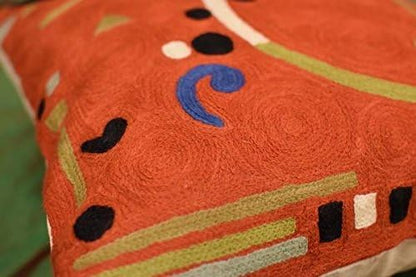 Kandinsky Modern Pillow Cover - Orange Ribbon | Mid Century Chair Cushions | Orange Abstract