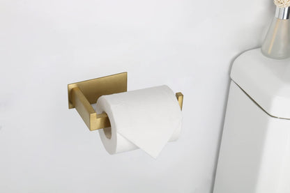 Toilet Paper Holder, Self Adhesive Tissue Holder Stainless Steel Rustproof Paper Roll Holder, No