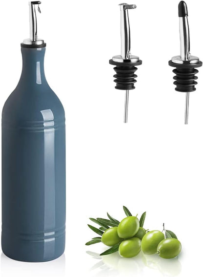 Sweejar Large Ceramic Olive Oil Dispenser Bottle, Opaque Oil Cruet Protects Oil to Reduce