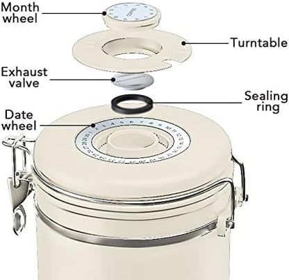 ShanSon Coffee Canister Airtight Coffee Container Stainless Steel Coffee Bean Storage Container