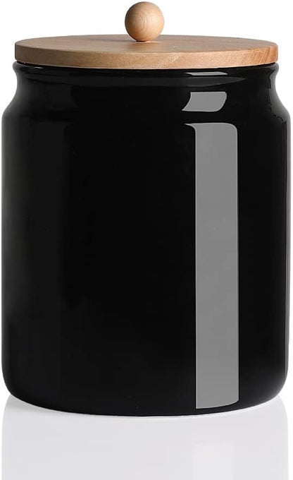 Sweejar Ceramic Kitchen Canisters, 58 FLOZ Porcelain Food Storage Jar with Airtight Seal Wooden