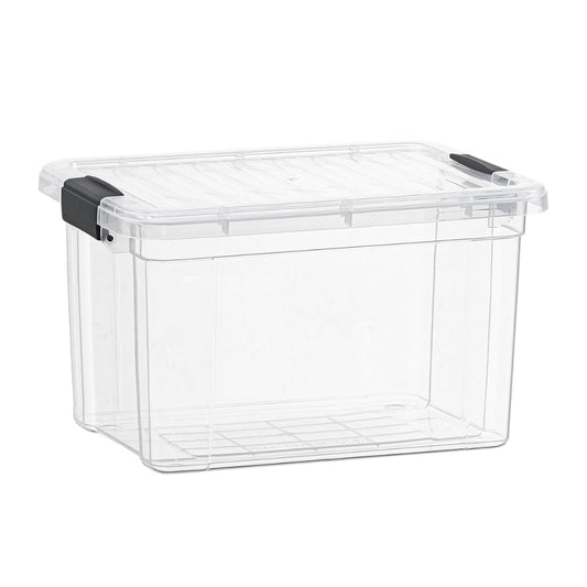 Superio Small Clear Storage Box with Lid, 4.75 Quart Plastic Container Bins for Organizing