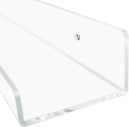Weiai Clear Acrylic Floating Shelves 24 inches, Wall Bookshelf for Kids, Transparent Book Shelf