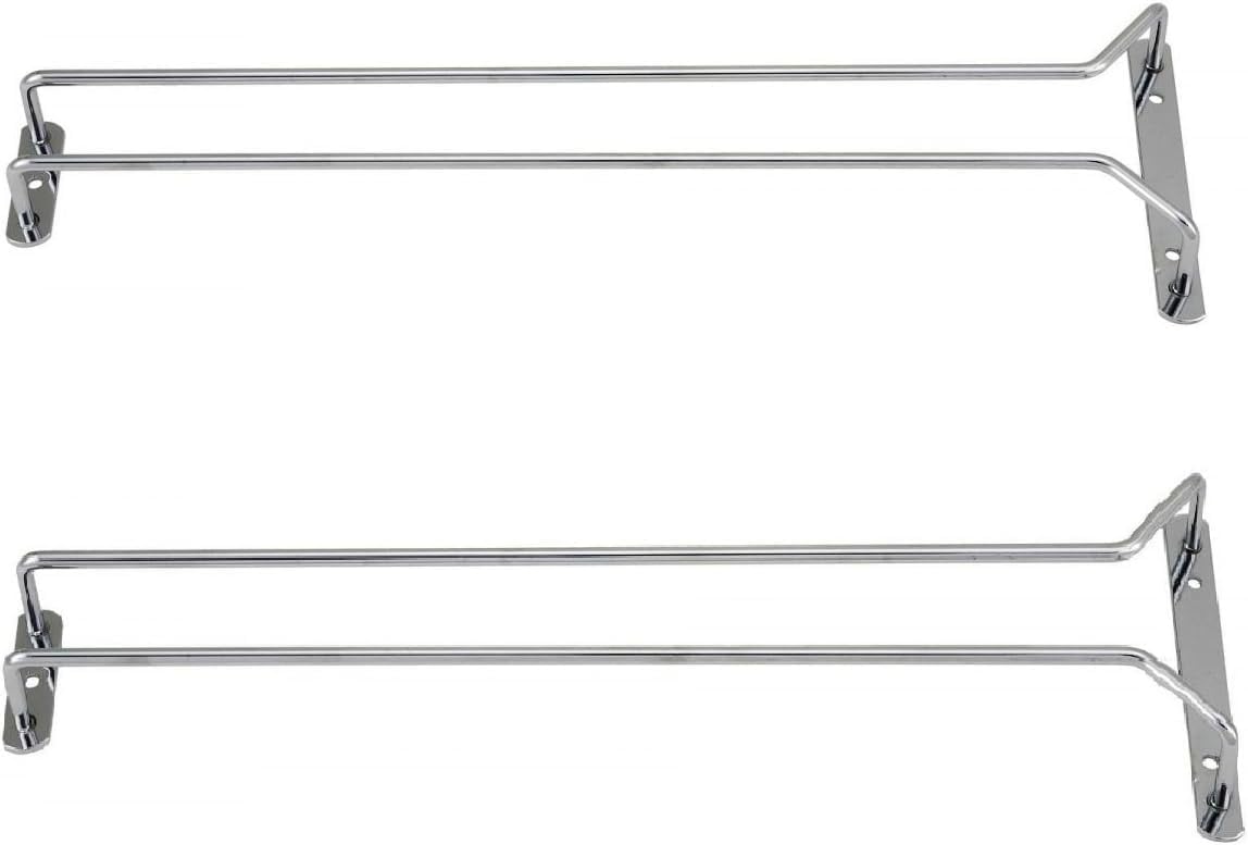 TrueCraftware- 10-Inch Wine Glass Rack Chrome Finish Set of 2- Stemware Rack Wire Hanging Rack