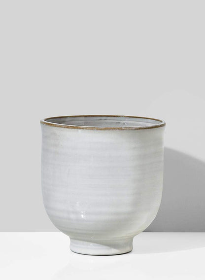 Serene Spaces Living Medium Glazed Ceramic Pedestal Bowl- Centerpiece for Vintage Weddings, Events