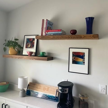 joelsantiques 48 Inch Wooden Floating Shelves for Wall - 48x8x2 in - Made of Natural Wood - Heavy