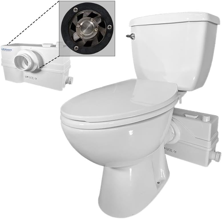 800W/1+HP American Elongated Macerating Toilet Kit with Macerator Pump for Basement Toilet System