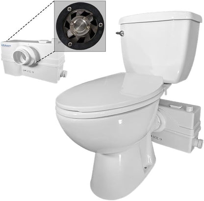 800W/1+HP American Elongated Macerating Toilet Kit with Macerator Pump for Basement Toilet System