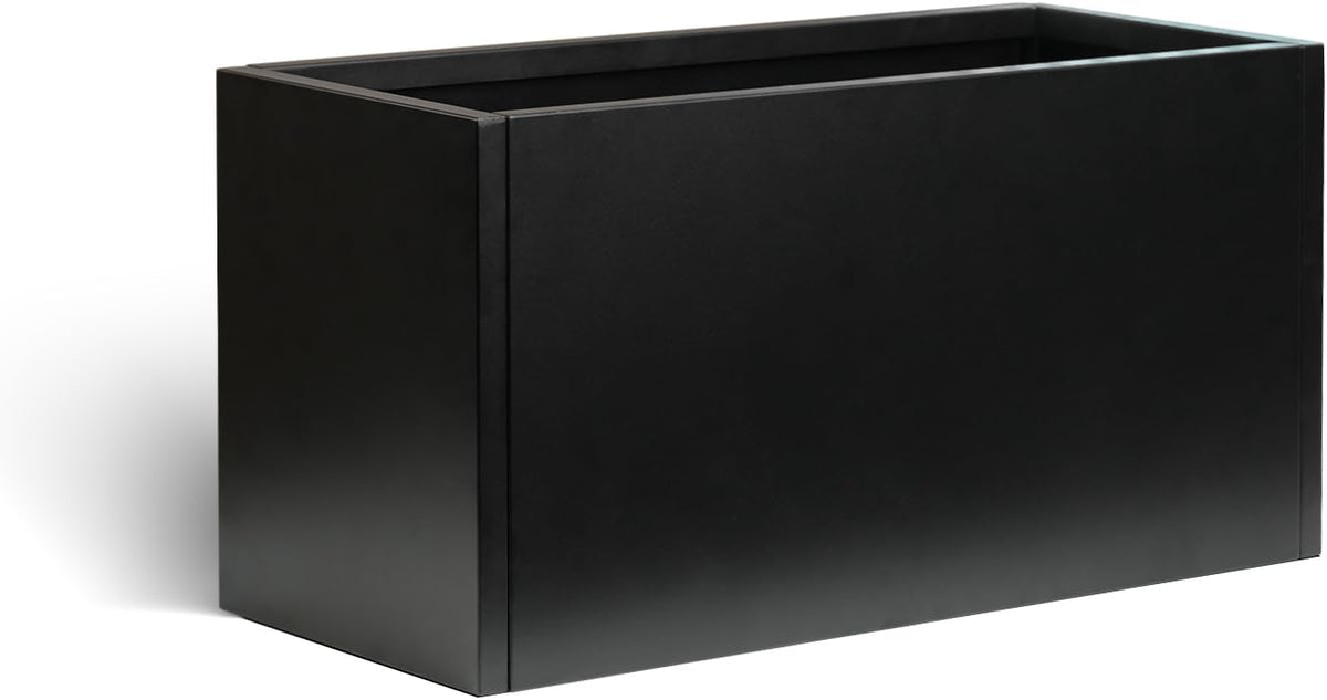 Galvanized Steel Metal Planter Rectangular Indoor Black Planter Box Large Outdoor Planters Steel