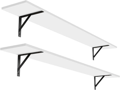 DINZI LVJ Long Wall Shelves, 55.1Inch Wall Mounted Shelves Set of 2, Extra Large Wall Storage