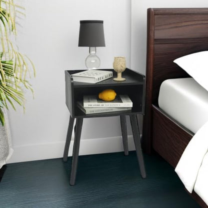 MaxSmeo Nightstand, Mid Century Modern Side Table Bedroom with Storage, Small End Bedside Table