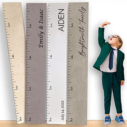 Personalized Growth Chart for Wall - Kids Height Ruler, Wooden Growth Chart for Kids, Wall Ruler