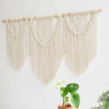guzhiou large macrame wall hanging - Boho Tapestry Macrame Wall Decor Art- Chic Bohemian Handmade