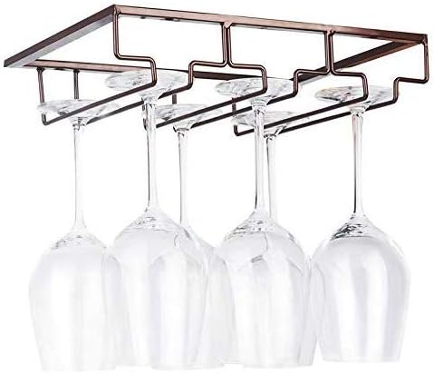 Wine Glass Rack - Under Cabinet Stemware Wine Glass Holder Glasses Storage Hanger Metal Organizer