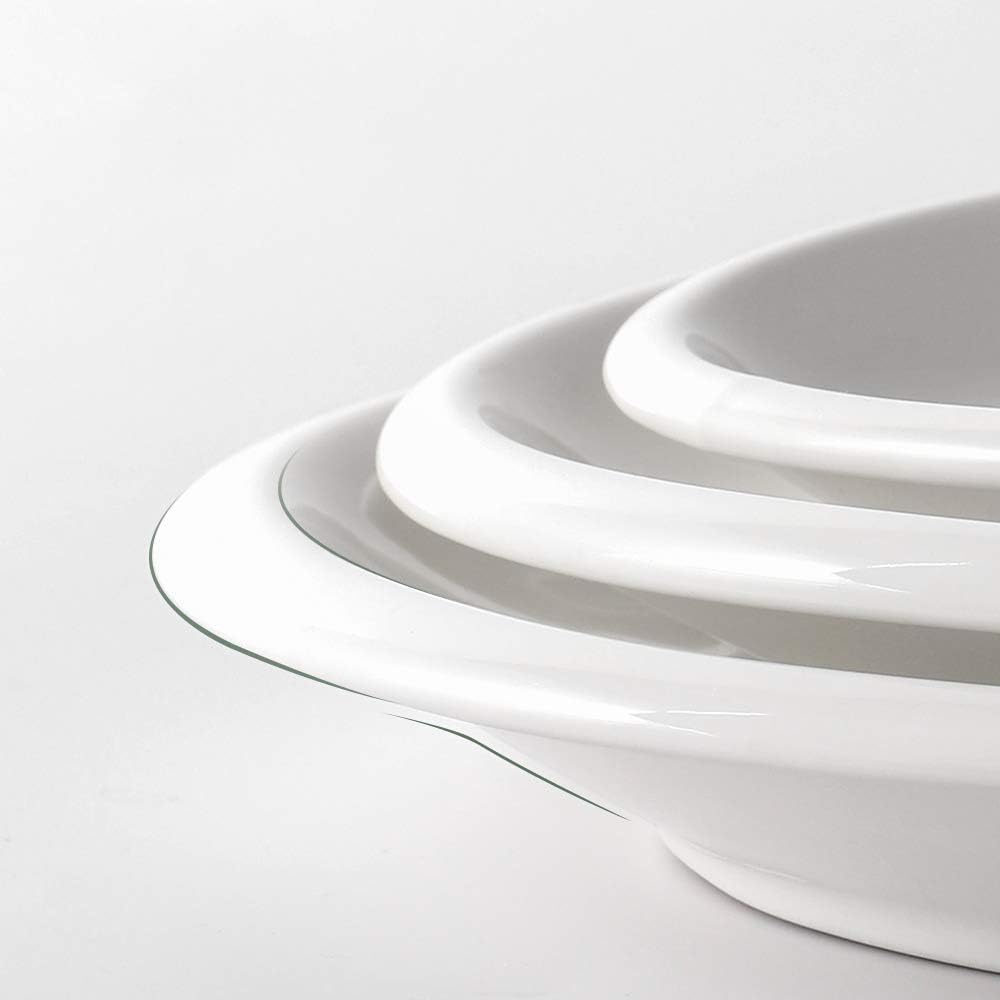 DOWAN Large Serving Platter, 16"/14"/12" Oval Platters Oven Safe, White Serving Plates for Wedding