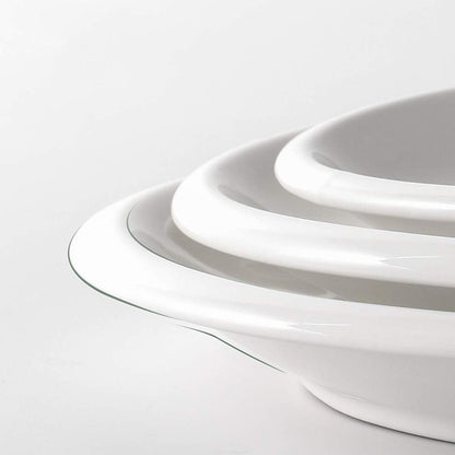 DOWAN Large Serving Platter, 16"/14"/12" Oval Platters Oven Safe, White Serving Plates for Wedding