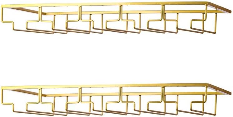 Wine Glass Rack - Under Cabinet Stemware Wine Glass Holder Glasses Storage Hanger 2 Pack Metal