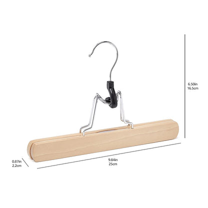 Amazon Basics Wooden Pants Hangers Closet Organizer, Natural, 20-Pack