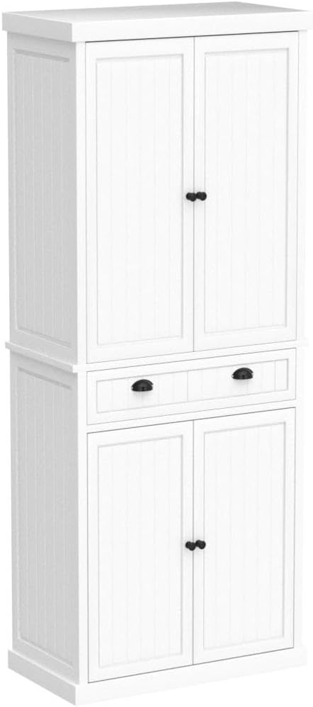 ARTPOWER 72" Tall Kitchen Pantry Storage Cabinet with Drawer and Adjustable Shelves, Pantry Cabinet