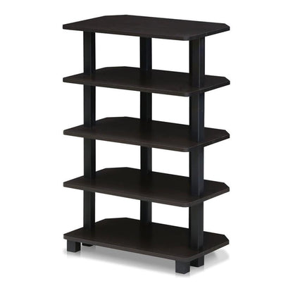 Furinno Turn-N-Tube Storage Shelves, 5-Tier Book Shelf, Corner Shelf, Toolless Open Shelves, for