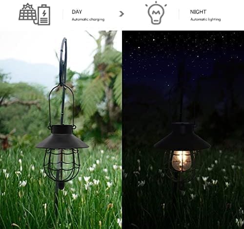 YAKii 6 Pack Solar Lantern Hanging Waterproof Outdoor Metal Solar Lamp with Warm White Light