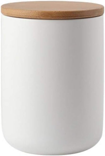 Ceramic Food Storage Jar Canister Modern Design Food Canisters with Airtight Seal Bamboo Lid, Loose