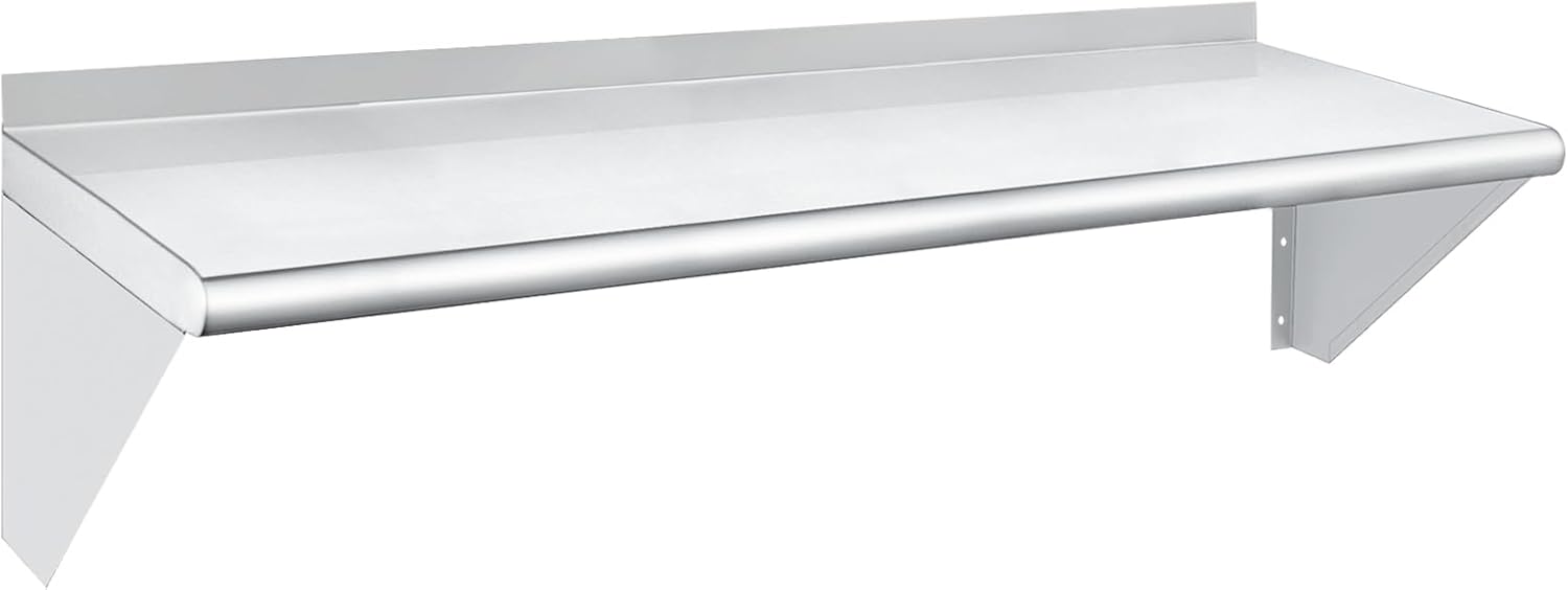 HARDURA Stainless Steel Shelf 14" x 48", 310lb Commercial Shelves Wall Mount Metal Shelving with