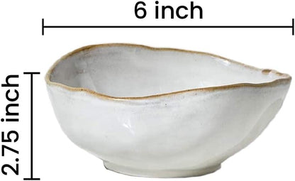 Serene Spaces Living Small Free-Form Edge Glazed Ceramic Bowl, Centerpiece for Vintage Weddings