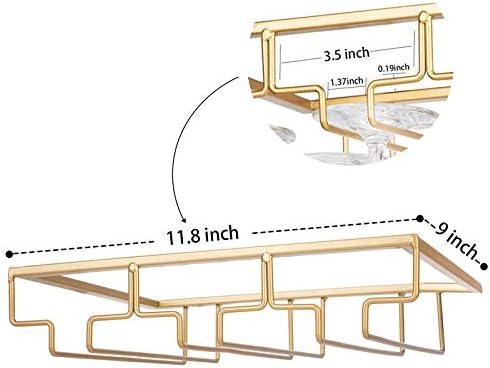 Wine Glass Rack - Under Cabinet Stemware Wine Glass Holder Glasses Storage Hanger Metal Organizer