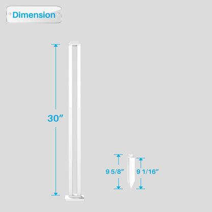 Patio Vinyl Picket Fence Post Kit 30" High for Straight PVC Decorative Fence, Installed in Muddy