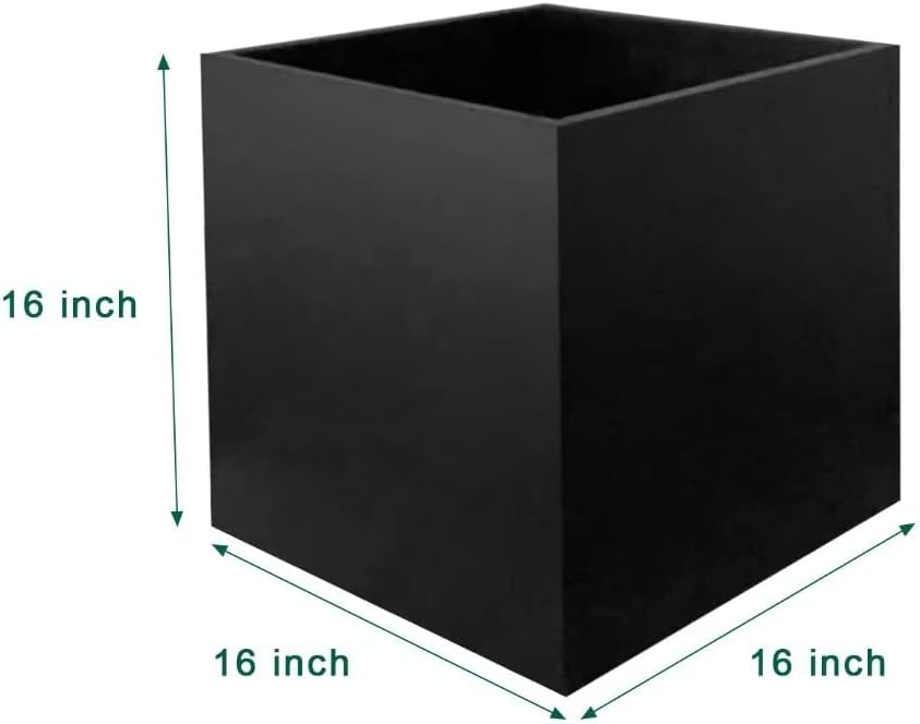 Galvanized Steel Planter Box Black Metal Planter Large Square Indoor Outdoor Planters Cube Steel